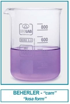 İSOLAB 025.01.910 beher - cam - kısa form - 10000 ml (1 adet)