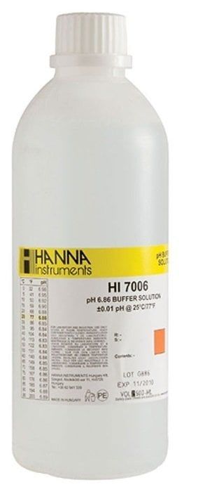 HANNA HI7006L pH 6,86 - 25oC Kalibrasyon Tamponu, 500 mL şişe