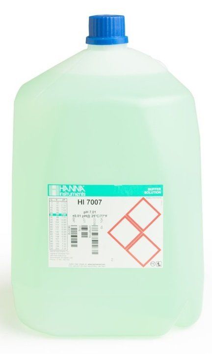 HANNA HI7007/1G pH 7,01 - 25oC Kalibrasyon Tamponu, 1 Gal. (3,78 L) şişe