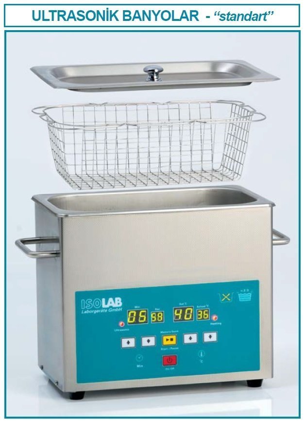 İSOLAB 621.05.010 banyo - ultrasonik - 10 lt (1 adet)