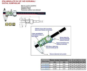 IP54 Absolute Mod Dijital Kumpas 150mm