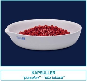 İSOLAB 038.11.125 kapsül - porselen - dibi düz - çap 125 mm (6 adet)