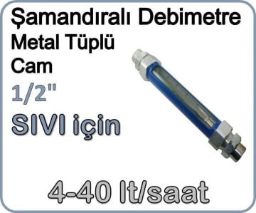 Metal Tüplü Şamandıralı Sıvı Rotametre 4-40 lt/saat 1/2''
