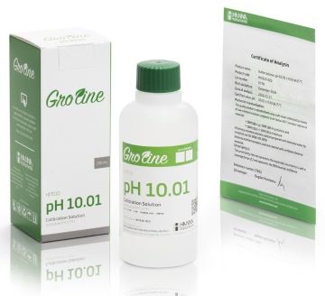 HANNA HI7010-023 GroLine pH 10,01 tampon (+/- 0,02 pH doğruluğu - 25oC), Analiz Sertifikası ile, 230 ml