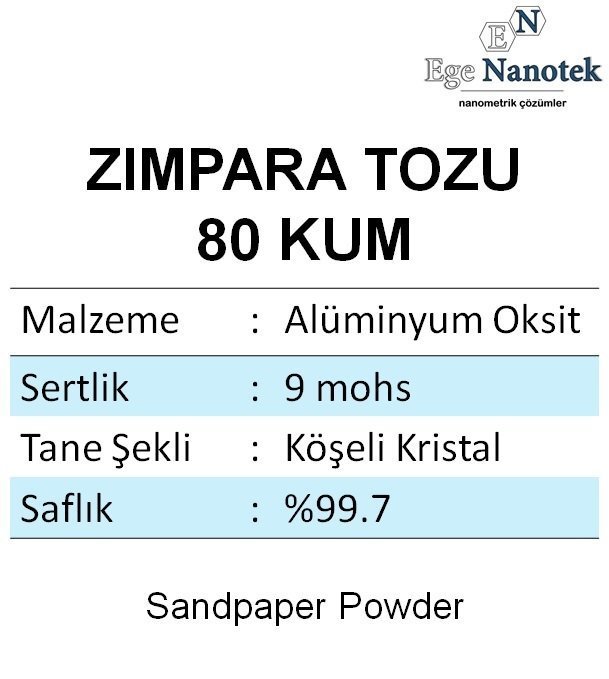 80 Kum Zımpara Tozu Alüminyum Oksit Alümina P80