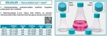 İSOLAB 027.17.500 erlen - PETG - 500 ml - düz kapaklı - 12 adet