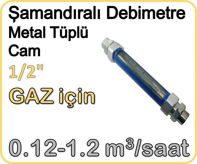 Metal Tüplü Şamandıralı Gaz Rotametre 0.12-1.2 m3/saat 1/2''