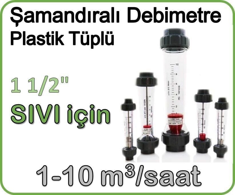 Plastik Tüplü Şamandıralı Sıvı Rotametre 1-10 m3/saat