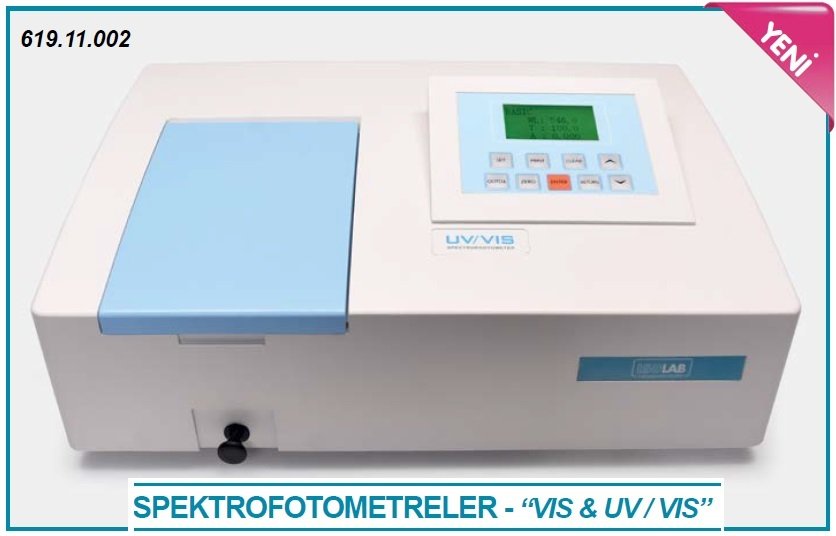 İSOLAB 619.11.002 spektrofotometre - UV/VIS - 200 to 1020 nm (1 adet)