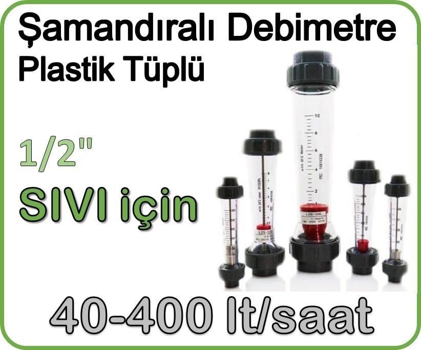 Plastik Tüplü Şamandıralı Sıvı Rotametre 40-400 lt/saat