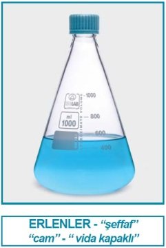 İSOLAB 027.03.500 erlen - cam - vida kapaklı - 500 ml (1 adet)