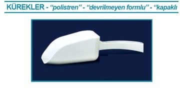İSOLAB 037.35.150W kürek - P.S - dibi düz - kapaksız - 150 ml - beyaz - 1 adet