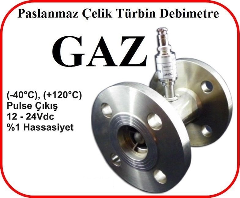 Paslanmaz Çelik Türbin Debimetre Gaz DN250 230-2300 m3/saat Flanşlı