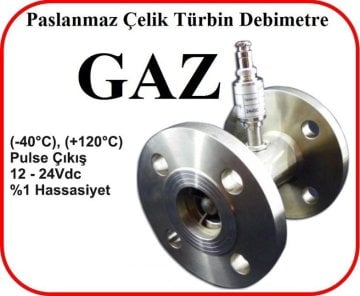 Paslanmaz Çelik Türbin Debimetre Gaz DN100 51-510 m3/saat Flanşlı