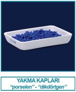İSOLAB 038.20.055 yakma kabı - porselen - dikdörtgen - 96 x 55 mm (1 adet)