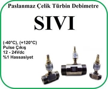 Paslanmaz Çelik Türbin Debimetre Sıvı DN200 80-800 m3/saat