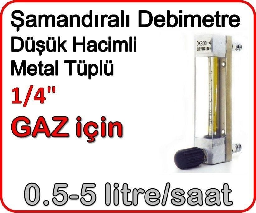Düşük Hacimli Metal Tüplü Şamandıralı Gaz Rotametre 0.5-5 lt/saat