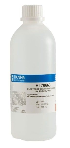 HANNA HI70663L Toprak Birikintileri için Temizleme Solüsyonu (Tarım), 500 mL şişe