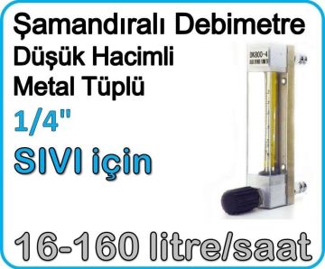 Düşük Hacimli Metal Tüplü Şamandıralı Sıvı Rotametre 16-160 lt/saat
