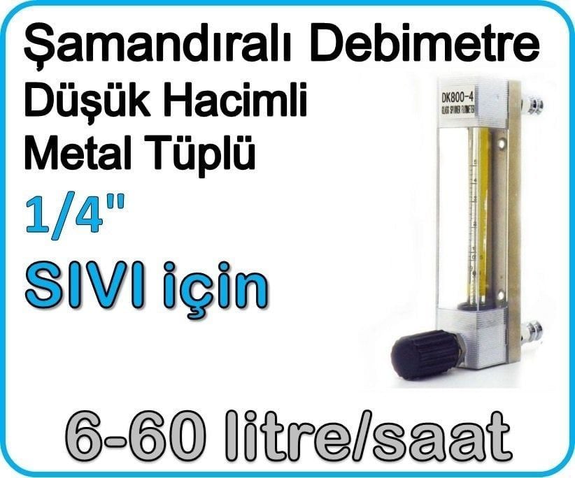Düşük Hacimli Metal Tüplü Şamandıralı Sıvı Rotametre 6-60 lt/saat