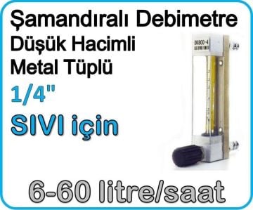 Düşük Hacimli Metal Tüplü Şamandıralı Sıvı Rotametre 6-60 lt/saat