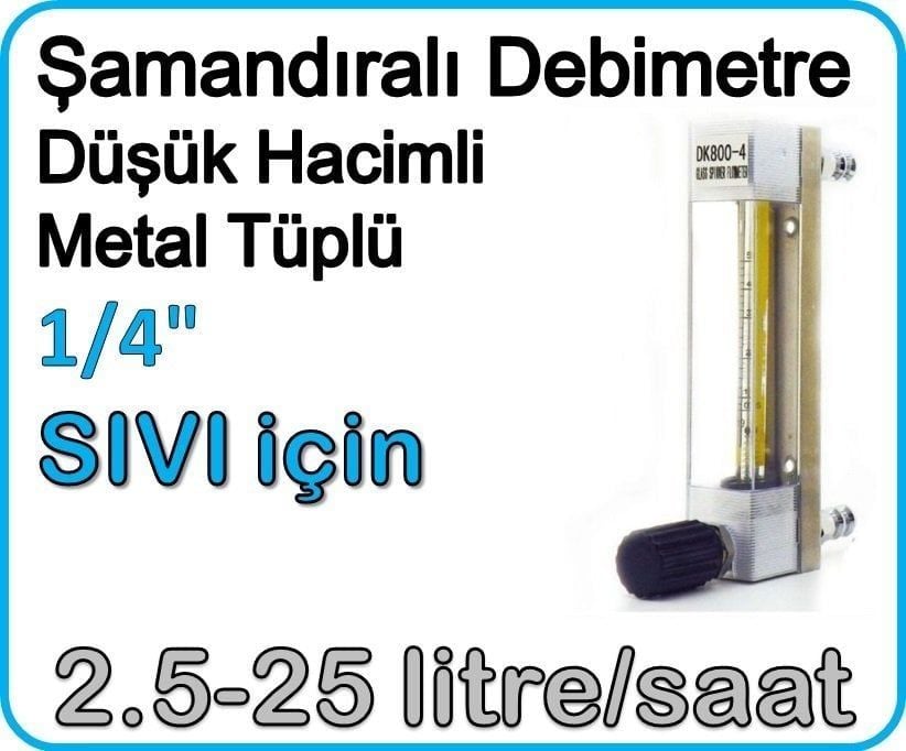 Düşük Hacimli Metal Tüplü Şamandıralı Sıvı Rotametre 2.5-25 lt/saat