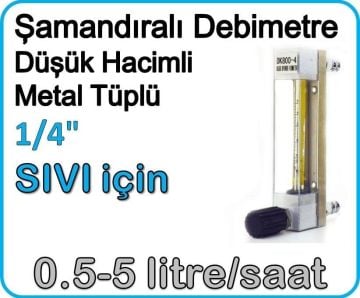 Düşük Hacimli Metal Tüplü Şamandıralı Sıvı Rotametre 0.5-5 lt/saat