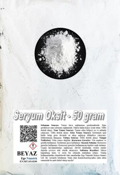 Cam Parlatma Tozu Beyaz Seryum Oksit - 50 GRAM