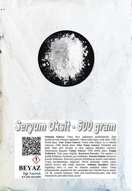 Cam Parlatma Tozu Beyaz Seryum Oksit - 500 GRAM