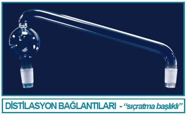 İSOLAB 065.54.014 distilasyon bağlantıları - sıçratma tutuculu - kondensersiz - erkek şilif(ler) : NS 29/32 - gövde uzunluğu 150 mm (1 adet)
