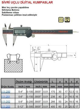 Sivri Uçlu Dijital Kumpas 150mm