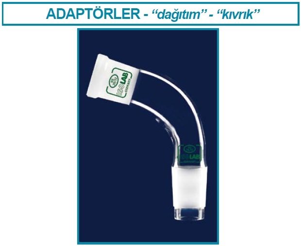 İSOLAB 065.32.014 adaptör - aktarım - eğimli - dişi şilif : NS14/23 - erkek şilif : NS14/23 (1 adet)
