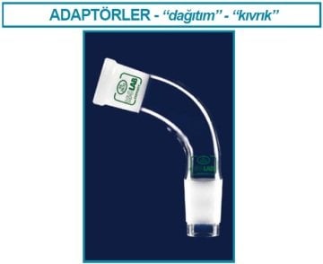 İSOLAB 065.32.029 adaptör - aktarım - eğimli - dişi şilif : NS29/32 - erkek şilif : NS29/32 (1 adet)