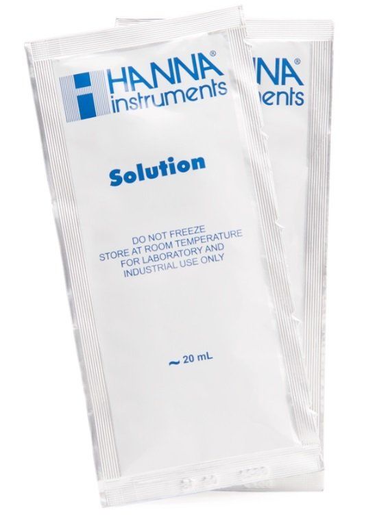 HANNA HI77200P 1500 mg/L (ppm) ve pH 7,01 - 25oC Kalibrasyon Solüsyonu Torbaları, (her biri 10 x 20 mL)