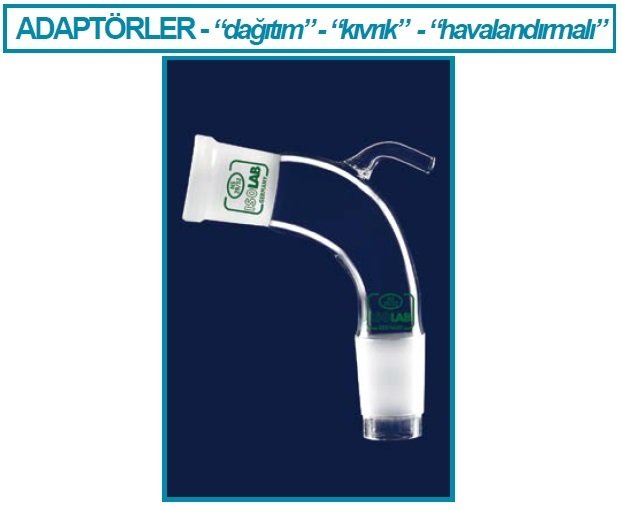 İSOLAB 065.33.014 adaptör - aktarım - eğimli vakumlu - dişi şilif : NS 14/23 - erkek şilif : NS 14/23 (1 adet)