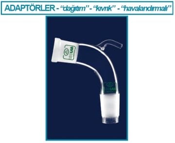 İSOLAB 065.33.029 adaptör - aktarım - eğimli vakumlu - dişi şilif : NS 29/32 - erkek şilif : NS 29/32 (1 adet)