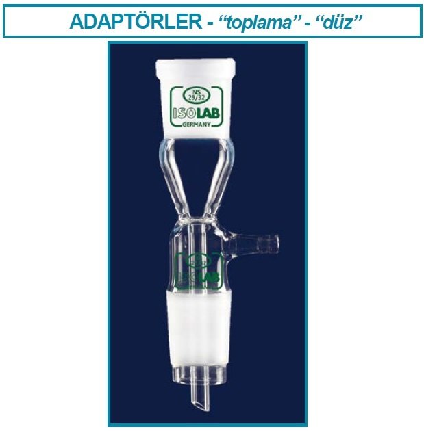 İSOLAB 065.39.029 adaptör - alım - vakum için - düz - dişi şilif : NS29/32 - erkek şilif : NS29/32 (1 adet)
