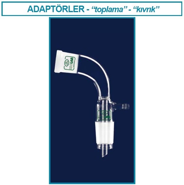 İSOLAB 065.40.014 adaptör - alım - vakum için - eğimli - dişi şilif : NS14/23 - erkek şilif : NS14/23 (1 adet)