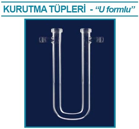 İSOLAB 065.62.100 kurutma tüpü - U şekilli - 100 mm - çap : 13 mm - dişi şilif : NS 14/23 (1 adet)