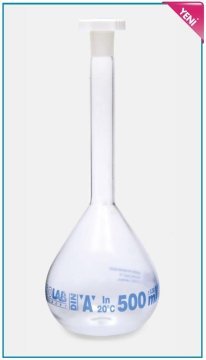 İSOLAB 014.01.500C balonjoje - yüzey kaplı - standard - amber -A kalite-500 ml - NS 19/26 (2 adet)