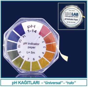 İSOLAB 101.02.002 pH kağıdı - 14 pH - rulo (1 rulo)