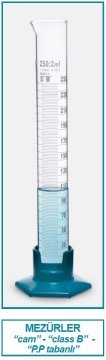 İSOLAB 016.07.250 mezür - uzun form - P.P tabanlı - B kalite - beyaz skala - 250 ml (2 adet)