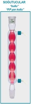İSOLAB 033.14.402 soğutucu - bullu - 400 mm - dişi şilif : NS 24/29 - erkek şilif : NS 24/29 - P.P yan kol (1 adet)