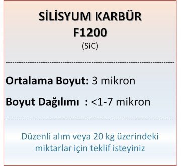 Silisyum Karbür F1200 - SiC- 3 mikron