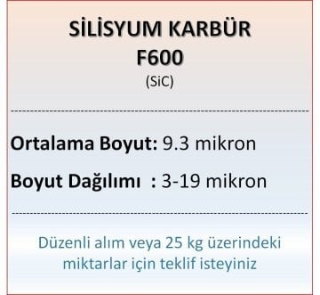 Silisyum Karbür F600 - SiC - 9.3 mikron