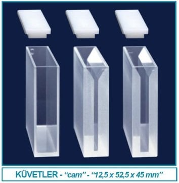 İSOLAB 098.01.007 spektrofotometre küveti - ES kuvars - makro - 12.5x52.5x45 mm - 17.5 ml (1 adet)