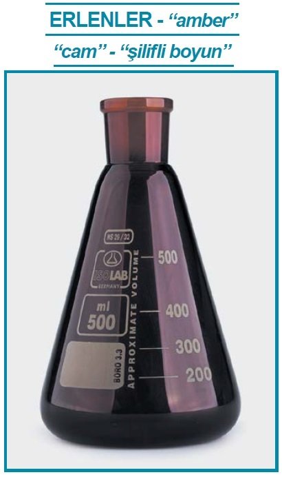 İSOLAB 028.11.053 erlen - cam - şilifli - amber - 50 ml - NS29/32 (1 adet)