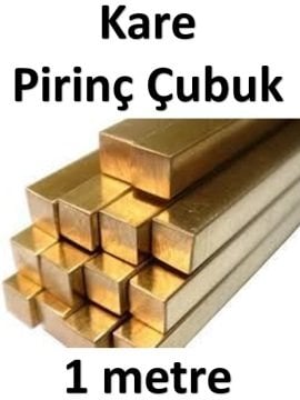 20 mm Kare Pirinç Çubuk 1 metre