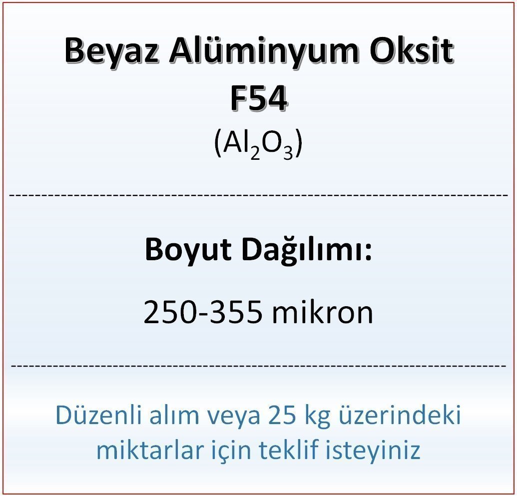 Alüminyum Oksit F54 - Al2O3 - 250-355mikron