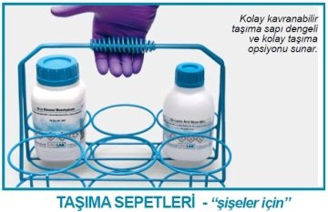 İSOLAB 062.66.902 şişe sepeti - tel - 2500 ml şişeler için (1 adet)